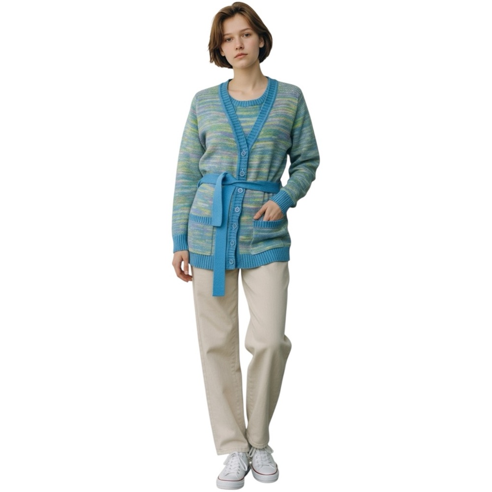 Vintage Puccini 2 piece Belted sweater set. Size 16.